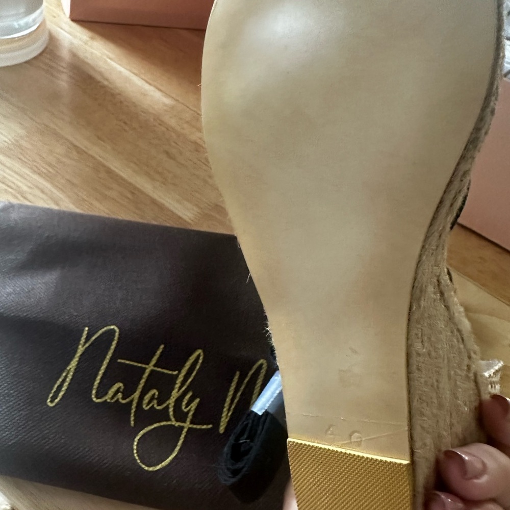 Natalie Mendez Black and Tan Espadrilles with Classic Round Toe - Picture 5 of 6